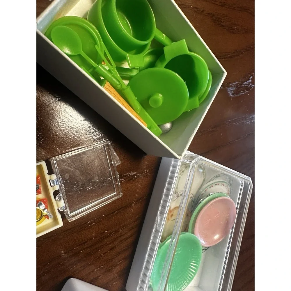 Dollhouse Plastic Cookware, Plates, Toaster, & Coffee Cups Lot